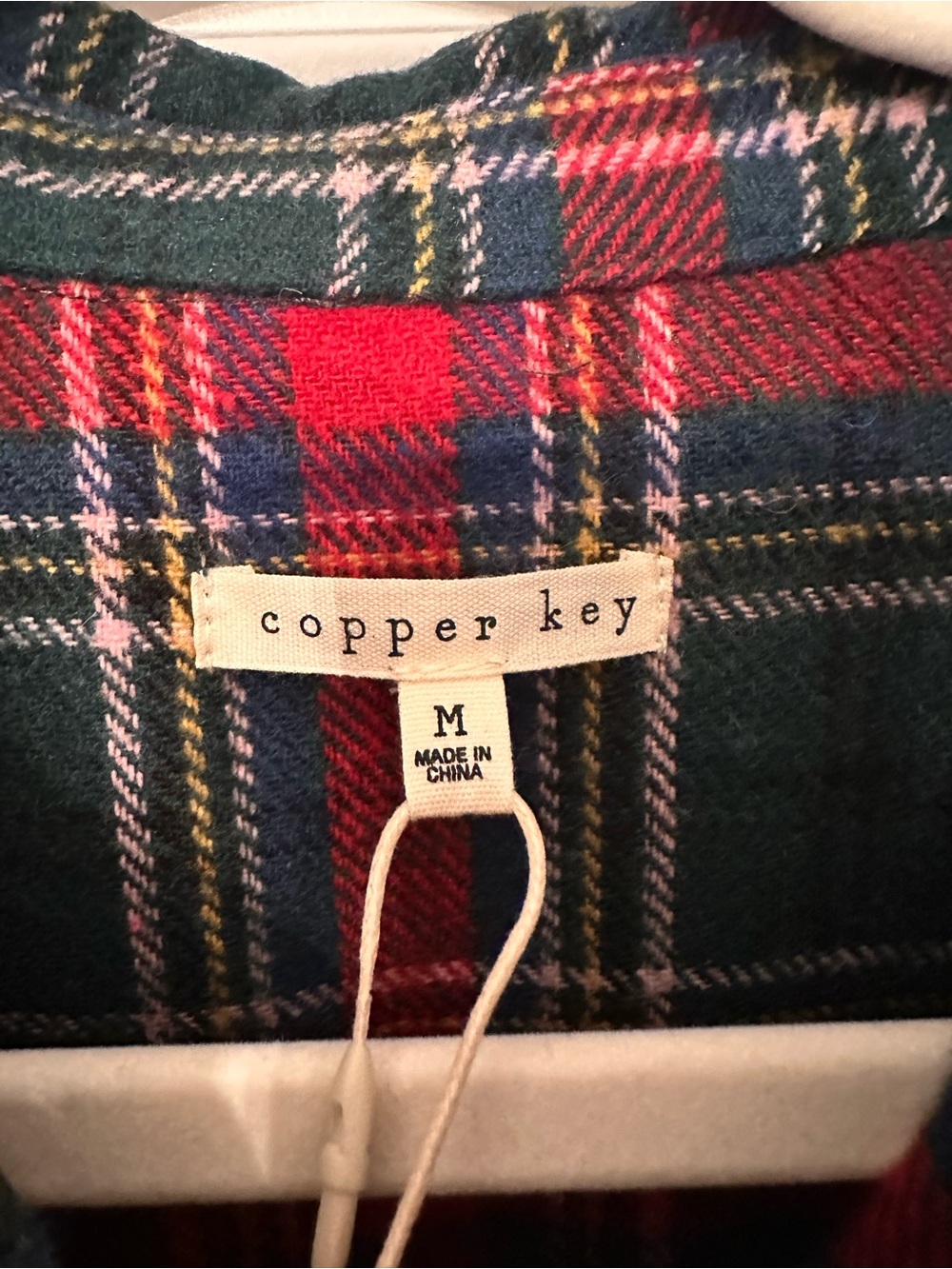 Copper Key Red & Green Plaid Long-Sleeve Girls Dress - Picture 3 of 6
